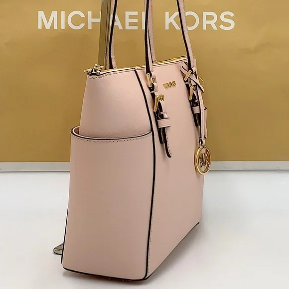 MICHAEL KORS CHARLOTTE LARGE TOP ZIP POWDER BLUSH - Picture 4 of 16